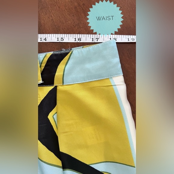 Fashion Nova Abstract-Print Wide-Leg Pants Set in Lime & Aqua - Picture 6 of 8